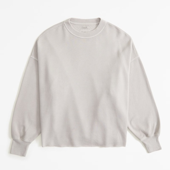 Abercrombie & Fitch Tops - ABERCROMBIE AND FITCH |‎ women’s cutoff classic Sunday crew in cream size medium